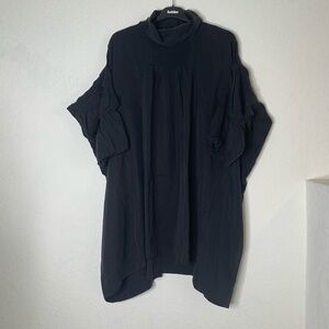 KRON by KronKron NWT Miss Ayana Lagenlook Puff Sleeve Oversize Dress Sz S Black